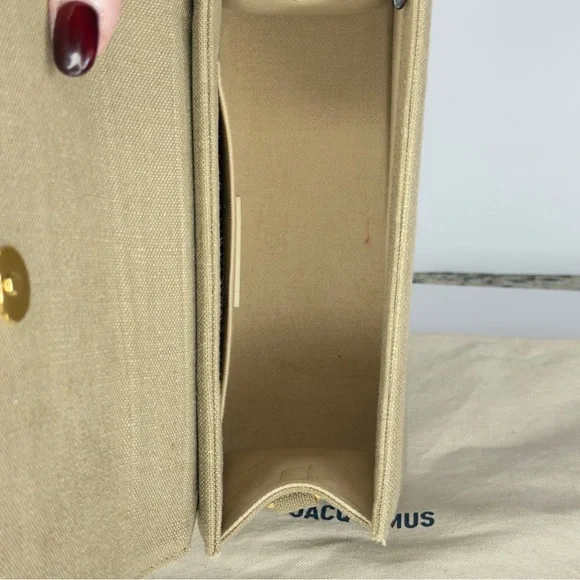 JACQUEMUS Le Chiquito Grand in Dark Linen & Jacquemus Navy Coin Card Zip Wallet - Picture 11 of 13